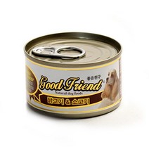 사료 독 닭고기 & 소고기 캔 100g 치아약한 포메라니안 미니핀 시베리안허스키 이빨약한 습식캔 몰티즈