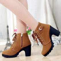 명양피프 마틴 워커굽 플랫폼 끈 부츠