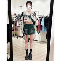 야구 잠바 웨스턴 베이스볼 점퍼 긴 소매 자동차 경주 자켓 빈티지 분리형 헴 빅사이즈