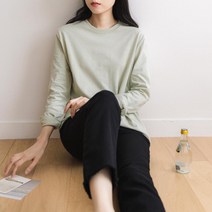 여자 코튼 스판 라운드 긴팔 레이어드 10컬러 티셔츠