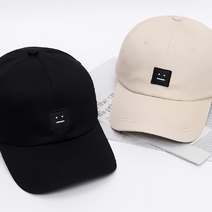 사각스마일볼캡 남녀공용 모자