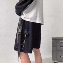 D72P302023 봄 여름 빅포켓 고가 디프 블랙 캐주얼바지 모터 무드 오부바지