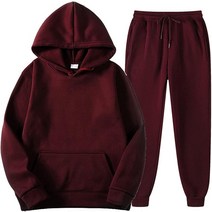 HEHOAH Mens Hoodie Men'S 2 Piece Tracksuit Set Jogging Activewear With Long Sleeve Pullover Hood, 14 2-wine