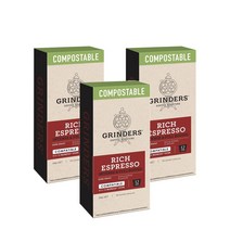그라인더 커피 캡슐 리치 에스프레소 10개 Grinders Compostable Coffee Capsules Rich Espresso, 3팩