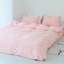 [올리비아데코] 블랭크 80수 고밀도 워싱 이불커버(Q), 퓨어팝 핑크_10_O21AEB01Q