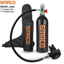 SMACO S400 1000cc 스쿠버 다이빙 장비 1L 미니 탱크 병 산소 실린더 스노클링 세트 인공 호흡기 어댑터, 04 Smaco S400-A1