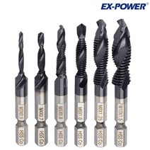 이엑스파워 드릴탭 SUS 스텐 탭핑드릴 탭핑 육각 비트 나사탭 나사 스파이럴탭 기리 타이탄 코팅 6가지 사이즈 드릴링, EDT-06H(M6)