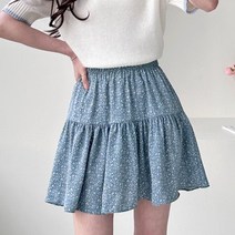 퍼니걸스 6085 밴딩 플라워 캉캉 플레어 미니 스커트 여성의류
