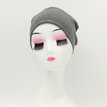 Anosfit by 속구닷컴 국내제작 모달코튼수면비니 회오리형 멜란지그레이색 천연섬유 여성 소아 항암 환자 치료 모자 두건 얇은 실내용