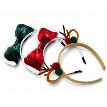 루돌프뿔 리본 머리띠 헤어밴드(크리스마스 )다온어린이집 유치원 교회 학원 행사 선물 답례품 분홍 초등학교 학교 애버랜드 롯데월드 레고랜드, 초록리본
