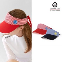 선덜랜드 여성 핫픽스 와펜포인트 스트라이프 골프모자 썬캡 - 16822CP26, 레드