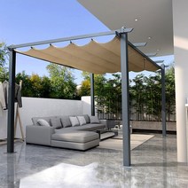 루프탑 조립식 파고라 어닝 야외 주택 차고 정원 스카이 옥상, 회색 3x4 미터