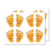 컬러 발모양 스티커, 주황색 x 2장