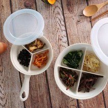 니본 손잡이나눔접시3칸+4칸세트 3 COLOR 손잡이접시, 블랙