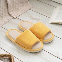 포그망 사계절거실화 실내 린넨 슬리퍼 사무실 발편한 실내화, 옐로우(220-240mm)
