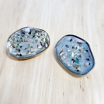 22-30mm 변형 보석단추 모음 1개, 네이비, 금도금