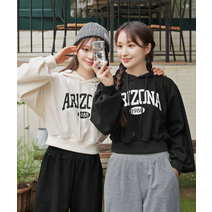 [키140/키150/키160] 키키코 아리조나크롭후드 초등 고학년 중학생 여아 세미크롭 후드티 긴팔 크롭 후드 티셔츠