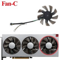 컴퓨터 CPU쿨러 XFX/Sapphire/PowerColor/MSI/Gigabyte Radeon VII GPU 냉각 팬용 75MM AMD 비디오 카드 쿨, 03 fan C_01 없음 RGB_01 Black
