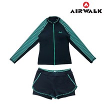 [에어워크]여성 긴팔 집업 래쉬가드 상하의셋트 OAW0203MT (업체별도, 민트 90사이즈