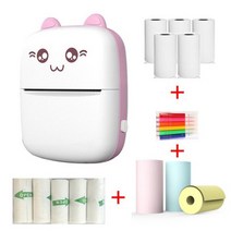 포토 프린터 휴대용 열전 사 미니 고양이 인쇄 용지 사진 포켓 57mm 무선 BT 200 인치 당 점 안드로이드 IOS, Package 7+Package 7