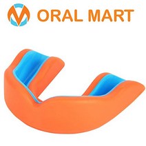 Oral Mart Orange/Blue Adult Mouth Guard - Adult Sports Mouth Guard for Karate Boxing Sparring MMA, Adult (Age 11 & Up), Orange Crush