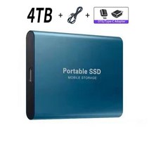 1테라바이트 휴대용 SSD 고속 모바일 솔리드 스테이트 드라이브 500GB/512GB 하드 노트북 용으로 결정되는, 03 Blue 4TB, 한개옵션1