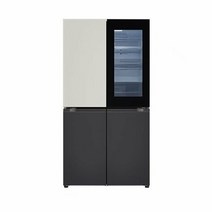 [LG] 디오스 노크온 오브제컬렉션 냉장고 T873MGB312 870L, 블랙(하)그레이(상)