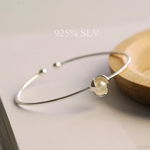 실버925 여자 연꽃 진주 팔찌
