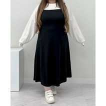 (66-110/봄신상) 클로버 귀염 깔끔 기본템 뷔스티에 롱원피스 빅사이즈