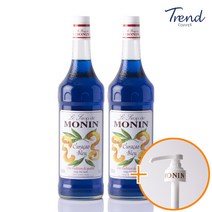 모닌 블루큐라소 시럽 1000ml 2개+모닌 전용 시럽펌프 1개(트루시트러스 사은품)