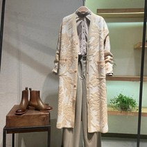 여성 니트 롱가디건 간절기 쟈가드 주머니 정장가디건