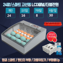 병아리 부화기 미니 메추리알 계란 자동 전란 온도조절 유정란 키우기 조류 물공급기, 프리미엄 부화기 24구