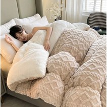 Blossom Bliss 두꺼운 극세사 겨울이불 양면 킹사이즈, 카키