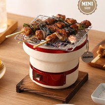 꾸버스 야끼니꾸 화로 소형 1인 미니 숯불 구이 바베큐 그릴, 제트블랙