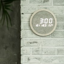 문라이트 원형 인테리어 LED 디지털 날짜 요일 온도 벽걸이 시계 오피스텔 원룸 안방 전자 벽시계 추천, 오크