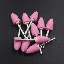 드러멜 드라멜 찌선반 10pcs 3mm 샤프트 장착 세라믹 연삭 헤드 연마 연마 휠 dremel 회전 전동 공구 총알 모양의 핑크, 10pcs 3x12mm 총알