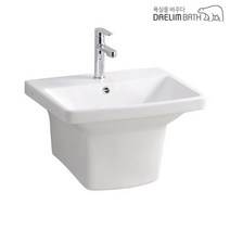 CL-353/CL353/세면대/일체형세면기/반다리세면기/대림바스/대림세면기/원홀/부속포함, 수동, S자트랩 (바닥배수), 대림정품폽업/트랩