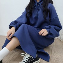 [간절기 기모]벌룬후드롱원피스