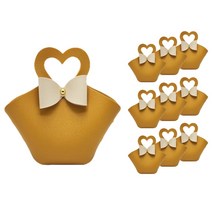 가죽 구디백 양말 선물 답례품 하트 포장 가방 10개(L), 옐로우10개