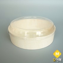 환경 우드도시락 원형 SWS FLR-03F 투명뚜껑 200개