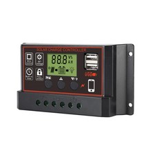PWM 태양광 충전 컨트롤러 LCD 디스플레이 포함 자동 레귤레이터 듀얼 USB 스마트 홈 10A 20A 30A 12V 24V, 2.black - 20A