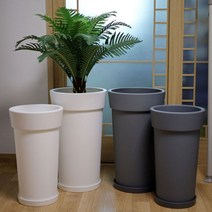 도희네화분 FRP 턱 원형화분 가볍고 내구성 좋은 실내용 대형화분 높이 60CM 관공서 어린이집화분, 화이트 FRP 턱원형화분(대)(물받이3호형)
