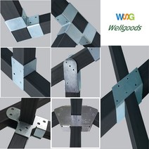 웰굿즈 사각파이프 연결 조인트 25 30 40 50 75 100 각파이프연결 스틸재질, 53_2인치바퀴+고정틀40 세트, 1개