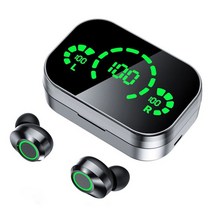 수면 이어폰 헤드셋 밴드 무선 블루투스 tws yd03 air pro with mic earbuds 3000mah 충전기 상자 fone 헤드폰, 검은색 이어폰