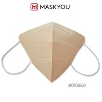 [국내제조] 마스크유 (MASKYOU) 2D 항균멸균 황토한지마스크 50매, 베이지색 (베이지 BG)