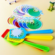 파리채 유아 영어 유치원 초등 게임 놀이 수업 교구, 대형파리15cm20장  파리채4 세트