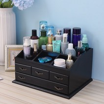 해외 데스크탑 우드 라지 화장품 수납함 다기능 화장대 간편화장함-157734, 1개, 옵션01