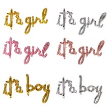it s a girl boy 알파벳 영어 풍선 돌잔치 아기 임신 축하 탄생 파티, girl골드