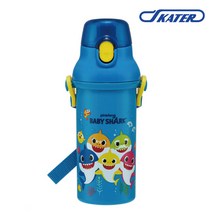 원터치 어깨끈 물병 어린이집 유치원 끈달린 물통 480ml, 27 핑크퐁 아기상어