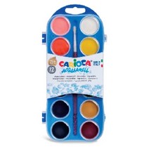 까리오까 고체 수체화 물감 붓포함 12색 세트, 단품